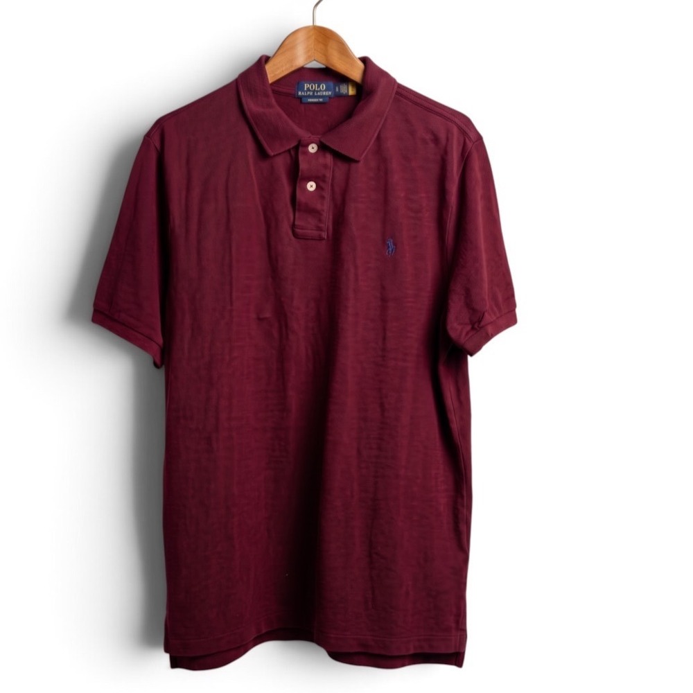 Polo Ralph Lauren Mens XL Classic Fit Short Sleeve Mesh Polo Burgundy Maroon